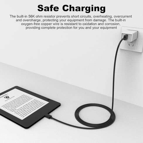 كابل Micro USB لجهاز Kindle متوافق مع جهاز Kindle Paperwhite القديم، Fire، Oasis، Voyage، متوافق مع Samsung Galaxy S7/S6/S7، Edge/S5، Note 5/4، LG G4، HTC، شاحن PS4، بطول 10 أقدام in Saudi Arabia