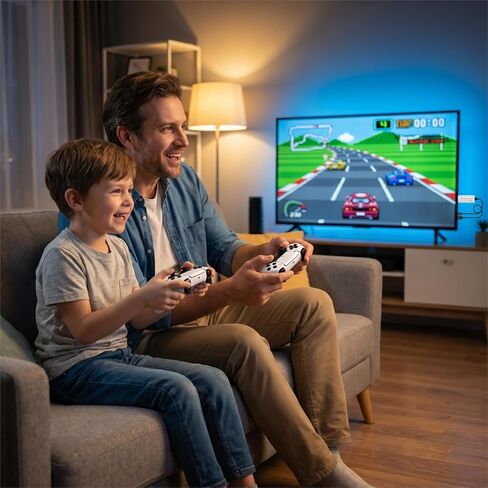 Retro Game Console 2026 New Edition، تتميز بسعة تخزين مدمجة تبلغ 128 جيجابايت، محملة مسبقًا بأكثر من 20000 لعبة كلاسيكية قديمة، ووحدتي تحكم لاسلكيتين، ومخرج تلفزيون 4K HDMI، ونظام ألعاب قديم محمول للتوصيل والتشغيل in Kuwait