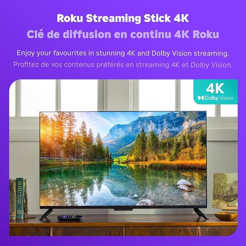 Roku Streaming Stick 4K | Streaming Device 4K/HDR/Dolby Vision with Voice Remote with TV Controls and Long-Range Wi-Fi (Renewed) in Saudi Arabia