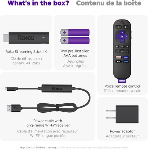 Roku Streaming Stick 4K | Streaming Device 4K/HDR/Dolby Vision with Voice Remote with TV Controls and Long-Range Wi-Fi (Renewed) in Saudi Arabia