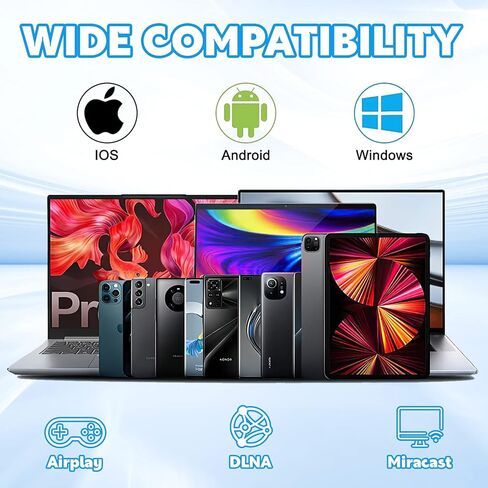 HDMI Wireless Display Dongle Adapter - WiFi 4K&1080P Portable Transmitter, Streaming Media Video/Audio/File from Smartphone, Laptop to HDTV/Monitor/Projector Support Windows in Saudi Arabia