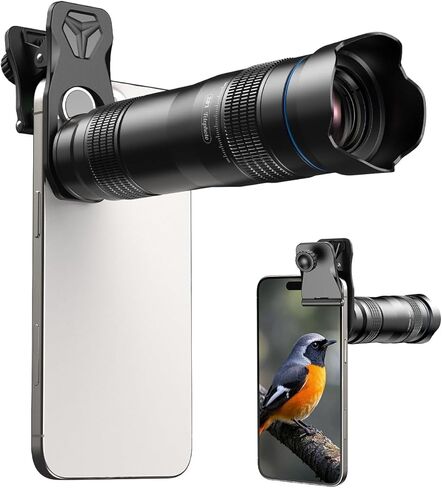 عدسة MIAO LAB 28X HD Telephoto لأجهزة iPhone/Samsung/Android، عدسة كاميرا مقربة عالية الطاقة مع توافق عالمي مع معظم الهواتف الذكية in Kuwait