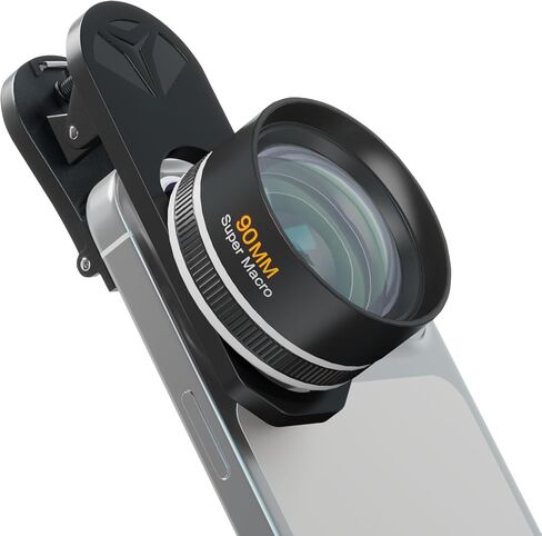 90mm Professional Macro Lens for Smartphone, Macro Lens Kit with Universal Lens Clip, Aluminum Phone Camera Lens Attachment for iPhone 17/16/15/12/11 Samsung & Android Phone in Saudi Arabia