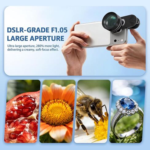 90mm Professional Macro Lens for Smartphone, Macro Lens Kit with Universal Lens Clip, Aluminum Phone Camera Lens Attachment for iPhone 17/16/15/12/11 Samsung & Android Phone in Saudi Arabia