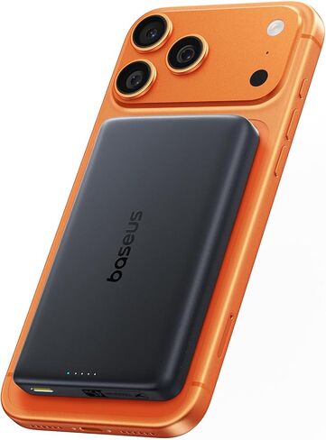 Baseus Picogo AM52 MagSafe Power Bank، Qi2.2 25W 10,000mAh شاحن محمول مغناطيسي، 0.6 بوصة نحيف 45W USB-C شحن سريع، حزمة بطارية لاسلكية من سبيكة الشحن السريع، ضروري للسفر لهاتف iPhone 17/16/15/14/13/12 فقط in Saudi Arabia