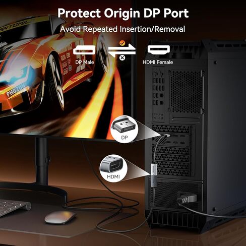 BENFEI DisplayPort 1.4 to HDMI 2.1 Adapter 8K@60Hz/4K@240Hz/1080P@480Hz, Unidirectional DP Computer to HDMI Monitor, High-Spec Aluminum Converter for Gaming Monitor, TV, AMD, NVIDIA in Saudi Arabia