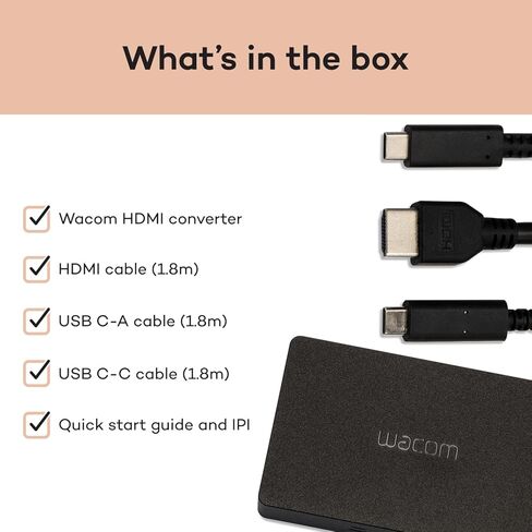 Wacom Converter Kit, HDMI to USB-C Connection Solution for Wacom One 14 and Movink 13 Displays in Saudi Arabia