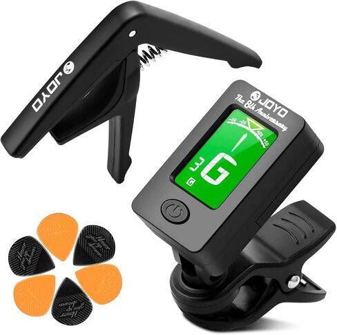JOYO Guitar Capo Combo Steel Metal Light Weight for Acoustic and Electric Guitar Bass Ukulele Accessories (Black & Silver 2 Pack) in Saudi Arabia