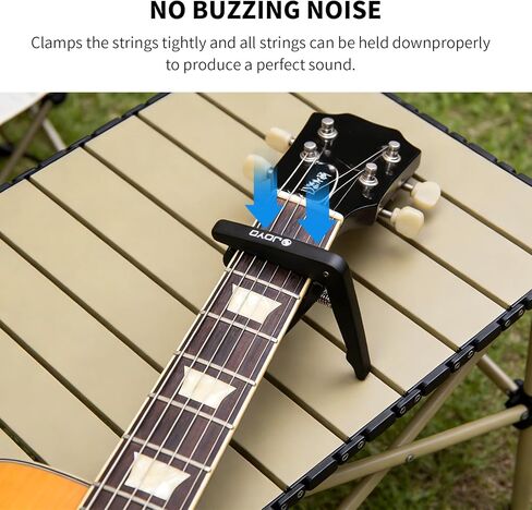 JOYO Guitar Capo Combo Steel Metal Light Weight for Acoustic and Electric Guitar Bass Ukulele Accessories (Black & Silver 2 Pack) in Saudi Arabia