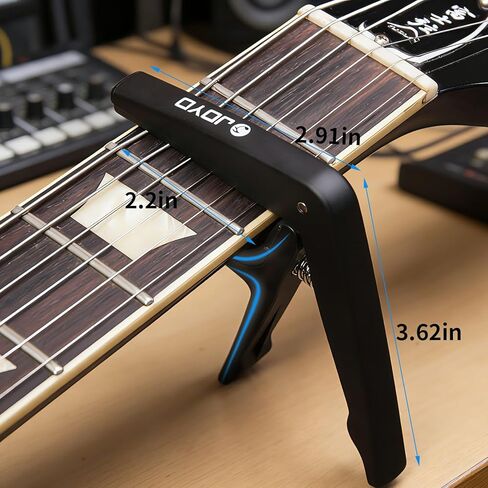JOYO Guitar Capo Combo Steel Metal Light Weight for Acoustic and Electric Guitar Bass Ukulele Accessories (Black & Silver 2 Pack) in Saudi Arabia
