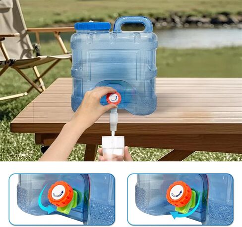 حاوية مياه للتخييم سعة 2.6 جالون مع حنفية، إبريق مياه محمول خالٍ من مادة BPA، خزان تخزين مياه في حالات الطوارئ بدون تسرب للتخييم والمركبات والسيارات والمشي لمسافات طويلة في الهواء الطلق والنزهة in Kuwait