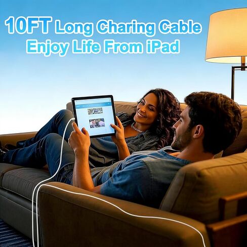 شاحن iPad 10FT شحن سريع، 2 حزمة شاحن USB C 40 وات وسلك كابل شحن USB C 10FT لأجهزة Apple iPad Pro 13/12.9/11 بوصة (2018-2026)، iPad 11، iPad Air M4/M3/M2/5th/4th، Mini 6/A17 Pro، iPhone 17 in Kuwait