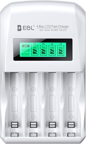 EBL LCD Battery Charger Smart Individual 907 AA AAA Rechargeable Battery Charger for Ni-MH Ni-CD Rechargeable Batteries in Saudi Arabia