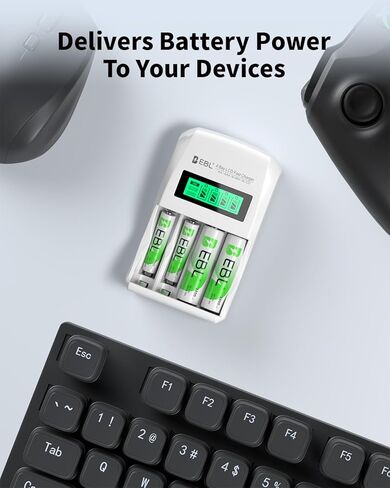 EBL LCD Battery Charger Smart Individual 907 AA AAA Rechargeable Battery Charger for Ni-MH Ni-CD Rechargeable Batteries in Saudi Arabia