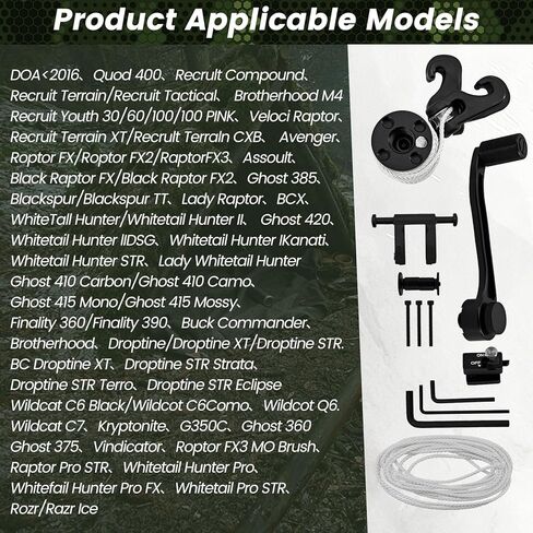 BAR20020 Crank Cocking Device Replacement for Crossbows, Ambidextrous, Easy to Install, Reduce Cocking Resistance by 93%, Standard - Hooks, Black in Saudi Arabia