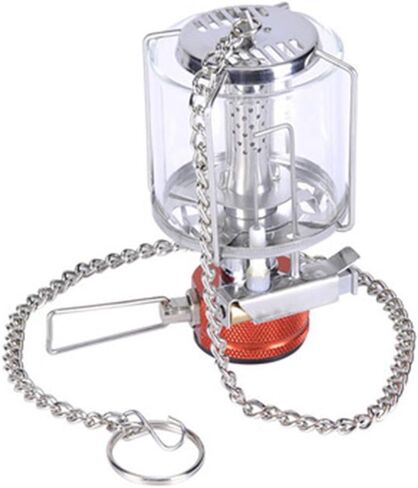 Tentock Lightweight Outdoor Gas Lantern Mini Camping Portable Aluminum Gas Lantern Hanging Glass Lamp with Adapter and Hanging Chain for Hiking Picnic (BL300-F1) in Saudi Arabia