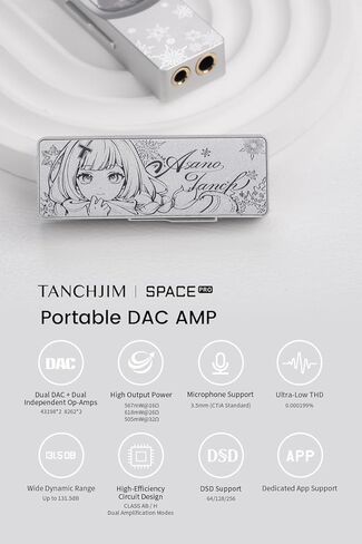 مكبر صوت لسماعات الرأس Space PRO، ثنائي DS43198 DAC Op-AMP مستقل للألعاب/الصوت، PCM32bit/768 كيلو هرتز DSD256 جهاز فك ترميز محمول عالي الأداء يدعم الميكروفون والظاهري 5.1/7.1، مخرج 3.5/4.4 مم in Kuwait