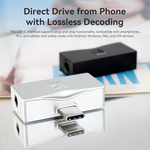 2026 Latest KBEAR TC06 USB C DAC with Headphone Amplifier, Portable Mini DAC Amp with 3.5mm 4.4mm Output, HIFI Hi-Res USB C to 3.5mm Audio Adapter for KZ ZS10 PRO IEM,Work with PC/Laptop/Phone (Black) in Saudi Arabia