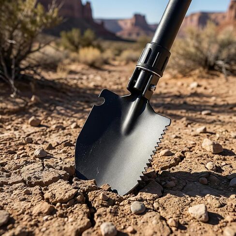 16" Heavy Duty Mini Shovel - Curved D-Handle Portable Spade for Gardening, Digging, Camping, Beach & Car, Compact Trenching Shovel for Outdoor Use in Saudi Arabia
