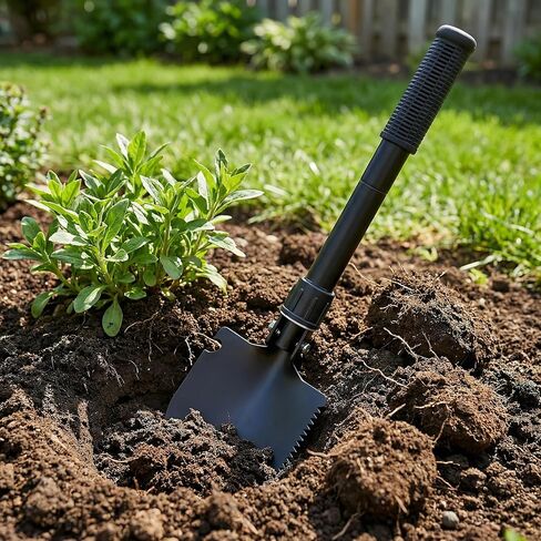 16" Heavy Duty Mini Shovel - Curved D-Handle Portable Spade for Gardening, Digging, Camping, Beach & Car, Compact Trenching Shovel for Outdoor Use in Saudi Arabia
