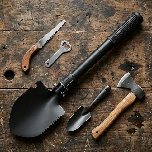 16" Heavy Duty Mini Shovel - Curved D-Handle Portable Spade for Gardening, Digging, Camping, Beach & Car, Compact Trenching Shovel for Outdoor Use in Saudi Arabia