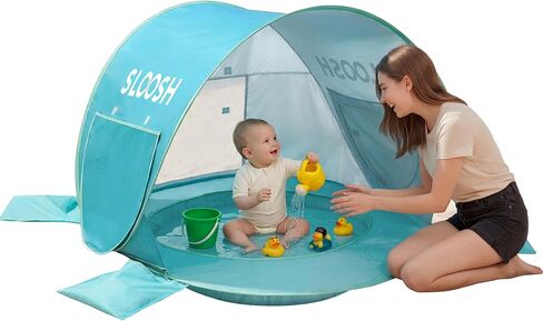 SLOOSH Baby Beach Tent - Pop Up Shade Pool, UPF 50+ UV Protection Sun Shelter for Infant, Portable Beach Pool with Carry Bag, Dual Mesh Side Panels for Toddler Outdoor Travel Camping in Saudi Arabia