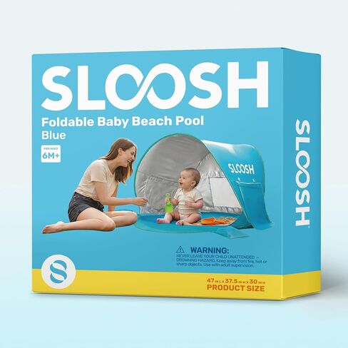 SLOOSH Baby Beach Tent - Pop Up Shade Pool, UPF 50+ UV Protection Sun Shelter for Infant, Portable Beach Pool with Carry Bag, Dual Mesh Side Panels for Toddler Outdoor Travel Camping in Saudi Arabia