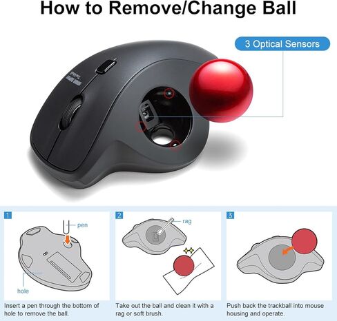 SANWA 2PCS 40mm/1.57in Trackball Replacement Ball for GMAWTB40, GMABTTB41, GMATB39, Kensington Orbit Fusion, and Other Compatible Trackball Mice, Glossy Red + Black in Saudi Arabia
