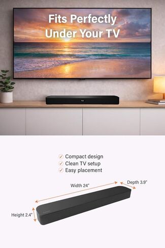 شريط صوت FUNLOGY للتلفزيون الذكي، 100 وات 2.1 قناة بلوتوث 5.0 مع HDMI ARC، بصري وAUX، جهاز تحكم عن بعد، لجهاز العرض والألعاب، أسود in Kuwait