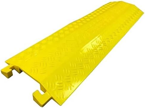 Kable Kontrol Drop Over Cable Protector - 40" Inch Long - Yellow - Channel Size – 4" Width x 1" Height - Overall Width - 11.5" & Height - 1.5" Inch - Polyurethane - 2,000 Lbs per Axle in Saudi Arabia
