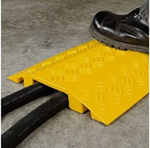 Kable Kontrol Drop Over Cable Protector - 40" Inch Long - Yellow - Channel Size – 4" Width x 1" Height - Overall Width - 11.5" & Height - 1.5" Inch - Polyurethane - 2,000 Lbs per Axle in Saudi Arabia