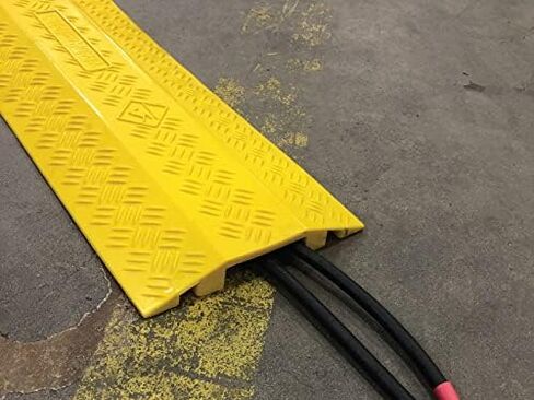 Kable Kontrol Drop Over Cable Protector - 40" Inch Long - Yellow - Channel Size – 4" Width x 1" Height - Overall Width - 11.5" & Height - 1.5" Inch - Polyurethane - 2,000 Lbs per Axle in Saudi Arabia