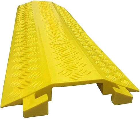 Kable Kontrol Drop Over Cable Protector - 40" Inch Long - Yellow - Channel Size – 4" Width x 1" Height - Overall Width - 11.5" & Height - 1.5" Inch - Polyurethane - 2,000 Lbs per Axle in Saudi Arabia