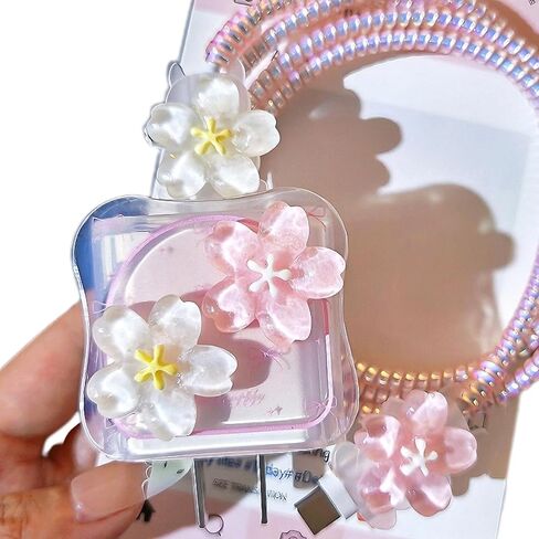 Cute Flower Cable Protector for iPhone iPad 18W/20W USB-C Charger Cover,Elegant 3D Cherry Floral Charging Cord Protector,DIY Charger Cord Protector for iPhone Charger 13 14 15 16 17 Plus Pro Max-Blue in Saudi Arabia