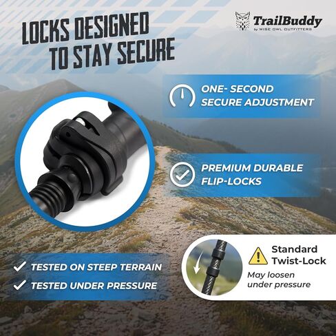 TrailBuddy 3K Carbon Fiber Hiking Poles - Collapsible Lightweight Trekking Poles for Hiking - Adjustable Walking Sticks for Women, Men, Seniors with All-Terrain Tips, Baskets & EVA Grips in Saudi Arabia