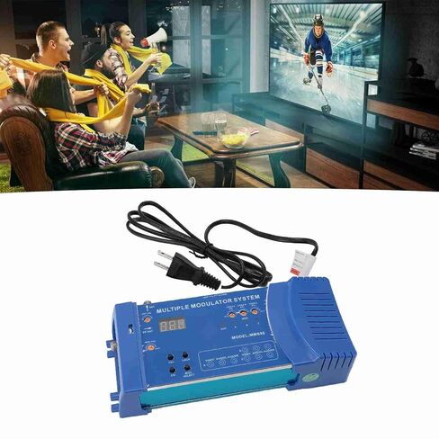 RF Converter Modulator, 3 CVBS Inputs, Support PAL NTSC, 136 Channels. Plug and Play RF Coaxial Modulator for Home TV with F Female Coaxial Input and RF Output (US Plug) in Saudi Arabia