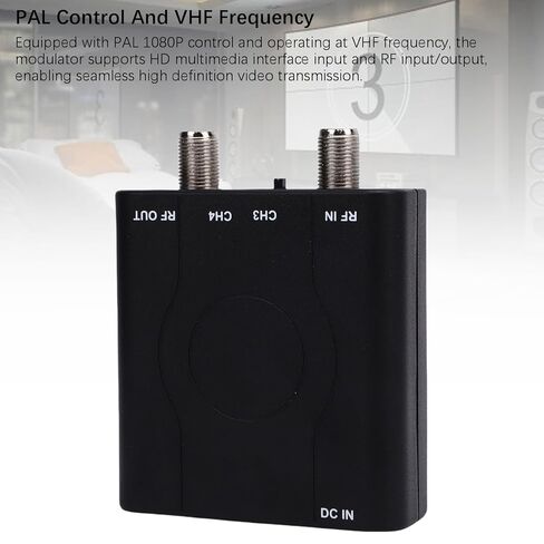 HDMI to RF Modulator, VHF Coaxial Converter with PAL NTSC Format and HDCP 1.4, Audio Video Converter for Home TV in Saudi Arabia