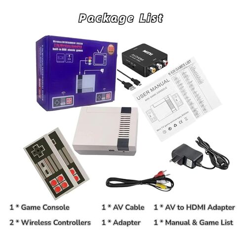 Classic Mini Retro Game Console Built in 619 Video Games,Av and HDMI Output Plug and Play Game System with Dual Wireless Controllers in Saudi Arabia