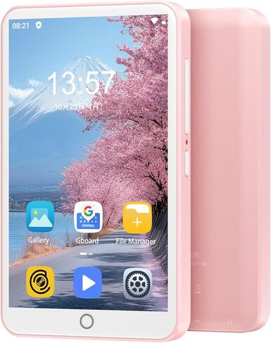 مشغل MP3 Oilsky سعة 80 جيجابايت مع بلوتوث وواي فاي، ومشغل موسيقى Mp3 وMp4 مع Spotify، وموسيقى Amazon، وDeezer، وAudible، ومشغل Android بشاشة تعمل باللمس 4.0 بوصة IPS مع مكبر صوت، وراديو FM، بسعة تصل إلى 512 جيجابايت (وردي) in Kuwait