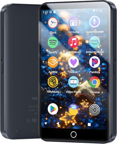 مشغل MP3 مزود بتقنية Bluetooth وWiFi، ومشغلات MECHEN Android 13 OS MP3 وMP4 مع شاشة لمس مقاس 4 بوصات ومكبر صوت، ومشغلات موسيقى مع Spotify، وPandora، وAudible، وAmazon Music، ومتجر Play in Kuwait