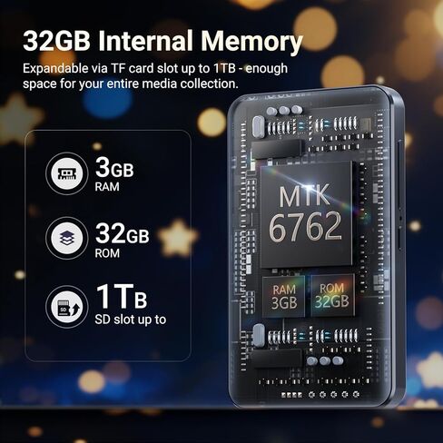 مشغل MP3 مزود بتقنية Bluetooth وWiFi، ومشغلات MECHEN Android 13 OS MP3 وMP4 مع شاشة لمس مقاس 4 بوصات ومكبر صوت، ومشغلات موسيقى مع Spotify، وPandora، وAudible، وAmazon Music، ومتجر Play in Kuwait