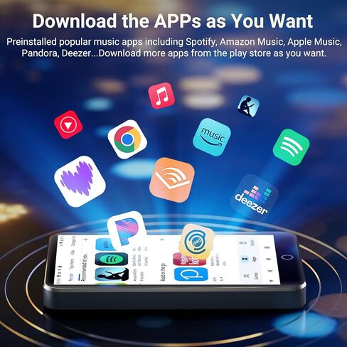 MP3 Player with Bluetooth and WiFi, MECHEN Android 13 OS MP3 & MP4 Players with 4" Touchscreen and Speaker,Music Players with Spotify,Pandora, Audible, Amazon Music, Play Store in Kuwait