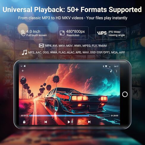 MP3 Player with Bluetooth and WiFi, MECHEN Android 13 OS MP3 & MP4 Players with 4" Touchscreen and Speaker,Music Players with Spotify,Pandora, Audible, Amazon Music, Play Store in Kuwait