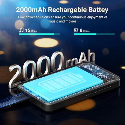 مشغل MP3 مزود بتقنية Bluetooth وWiFi، ومشغلات MECHEN Android 13 OS MP3 وMP4 مع شاشة لمس مقاس 4 بوصات ومكبر صوت، ومشغلات موسيقى مع Spotify، وPandora، وAudible، وAmazon Music، ومتجر Play in Kuwait