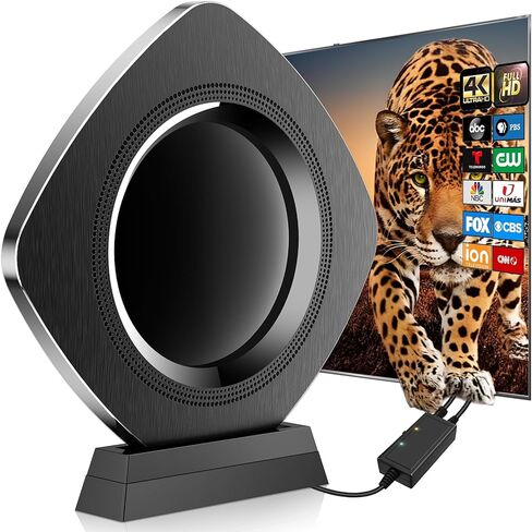 Strongest Indoor TV Antenna Up 5000+ Miles Range, 2026 Best Digital Antenna for Smart TV Outdoor, HDTV Antenna Local Channels with Amplifier Signal Booster 38ft Cable-Support 8K 4K 1080p in Saudi Arabia