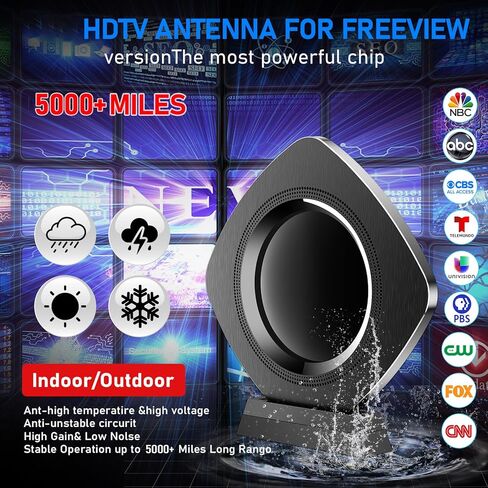 Strongest Indoor TV Antenna Up 5000+ Miles Range, 2026 Best Digital Antenna for Smart TV Outdoor, HDTV Antenna Local Channels with Amplifier Signal Booster 38ft Cable-Support 8K 4K 1080p in Saudi Arabia
