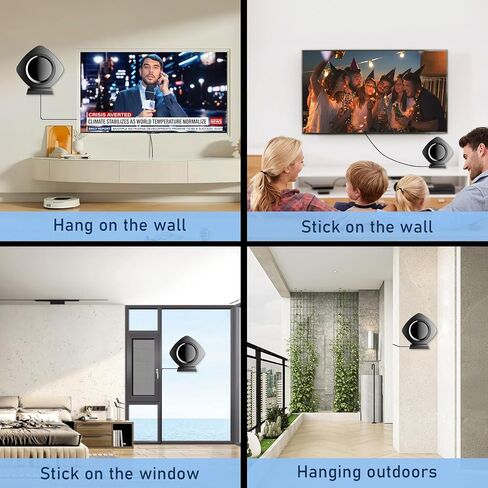 Strongest Indoor TV Antenna Up 5000+ Miles Range, 2026 Best Digital Antenna for Smart TV Outdoor, HDTV Antenna Local Channels with Amplifier Signal Booster 38ft Cable-Support 8K 4K 1080p in Saudi Arabia