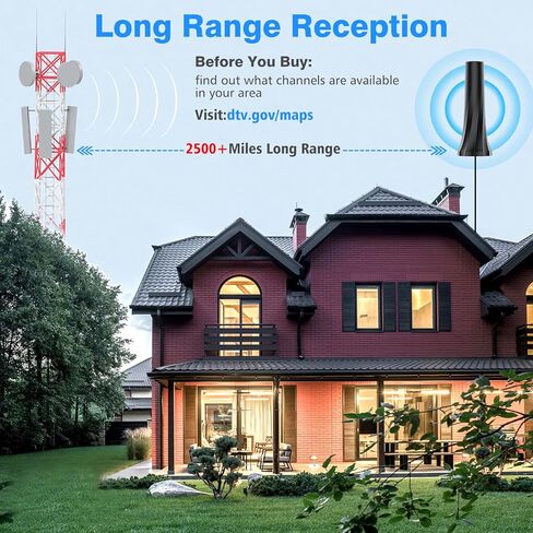 2026 TV Antenna Indoor,Antenna for Smart TV 2500+ Miles Range,HDTV Antennas for Local Channels 360° Signal Booster Reception,Portable Antenna Indoor Outdoor Support 8K 4K 1080p All TVs-25FT Coax Cable in Saudi Arabia