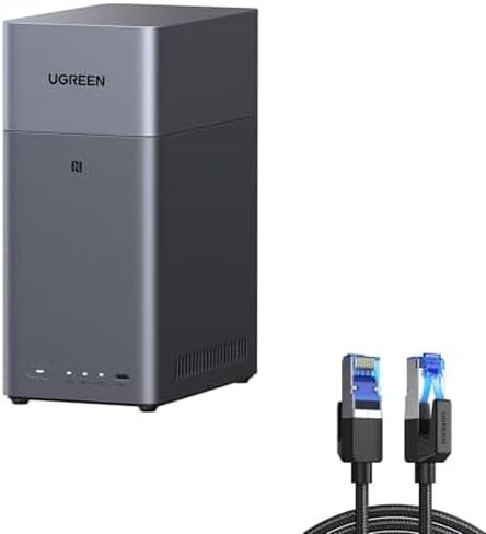 UGREEN NAS DH2300 2-Bay Desktop NAS,Network Attached Storage (Diskless) Bundle Cat 8 Ethernet Cable 10FT, High Speed Braided 40Gbps 2000Mhz Network Cord Cat8 RJ45 LAN Cables in Saudi Arabia