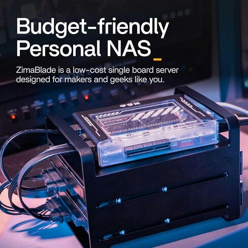 مجموعة ZimaBlade 7700 x86 DIY NAS - خادم منزلي صغير ثنائي الفتحات، معالج Intel رباعي النواة، ذاكرة وصول عشوائي سعتها 16 جيجابايت، توسيع PCIe، نظام CasaOS مثبت مسبقًا، Docker وجاهز للاستضافة الذاتية in Kuwait